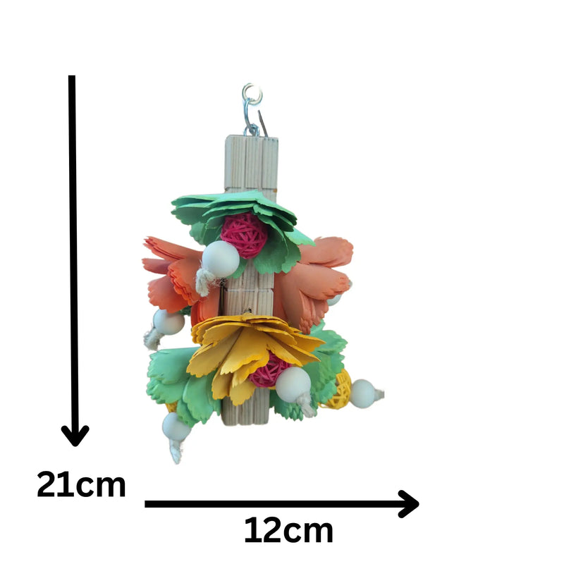 Wood Flowers Bird Toy