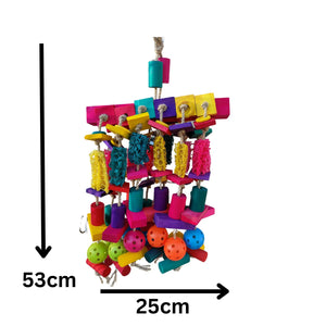 Wood Lufa and Balls Bird Toy