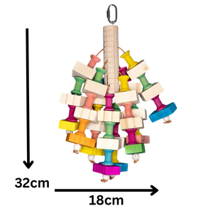 Wood Spindle Bird Toy