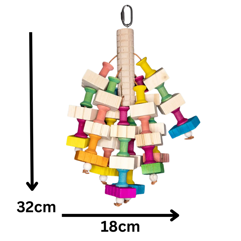 Wood Spindle Bird Toy