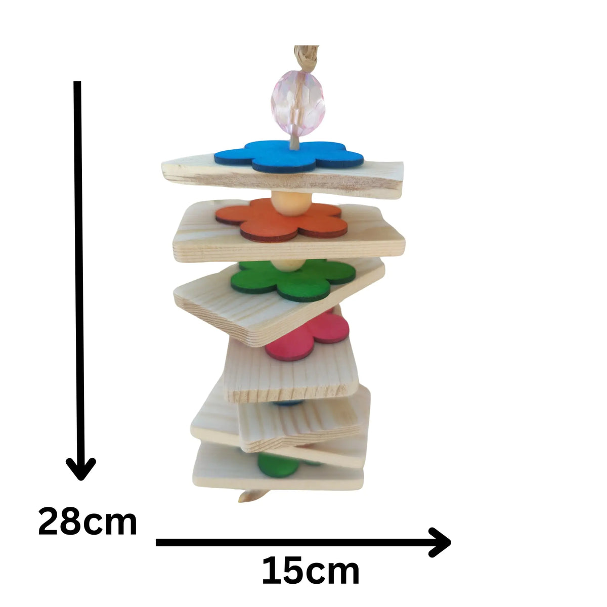 Wood Flower Stack Bird Toy