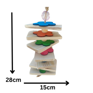Wood Flower Stack Bird Toy
