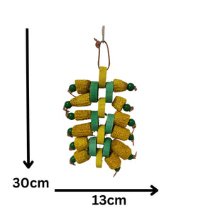 Coloured Corn Husks Bird Toy