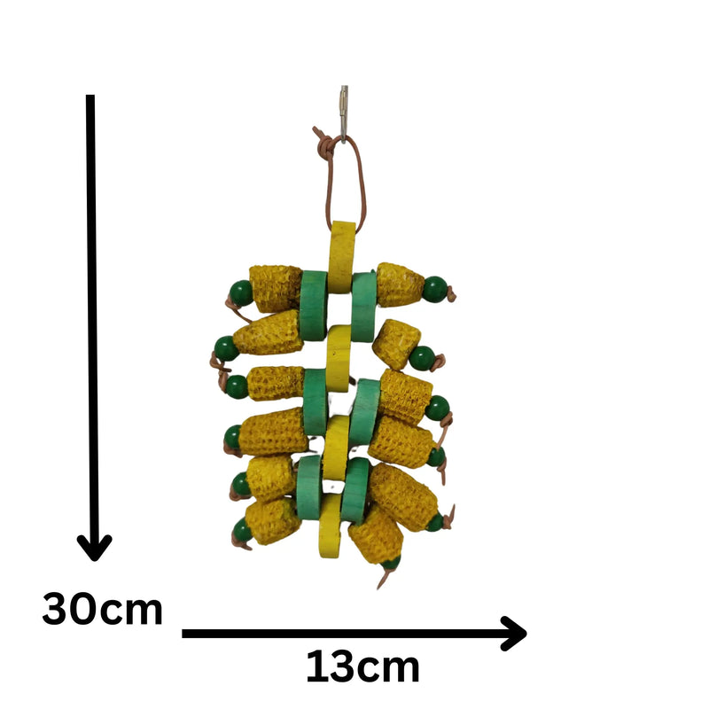 Coloured Corn Husks Bird Toy